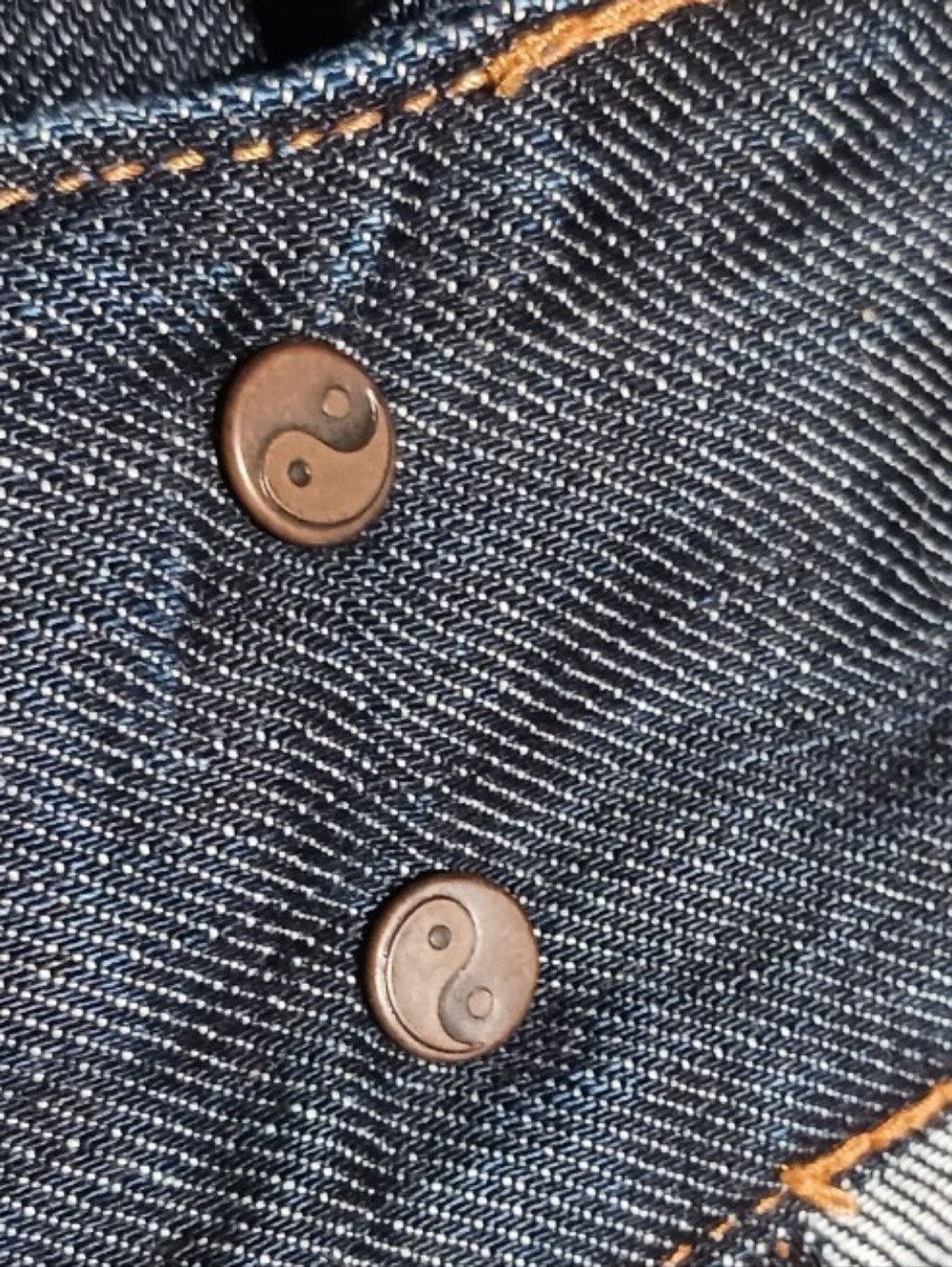 Lucky Brand Y2K Adelaide Denim Trucker Jacket Yin Yang Dark Resin Wash - Picture 7 of 10